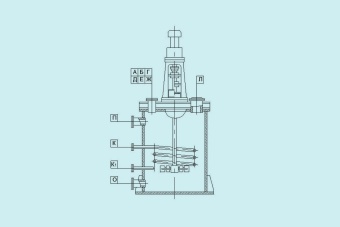 Чертеж Цельносварной аппарат с плоскими днищем и крышкой и мешалкой