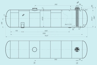 Чертеж Сосуд для хранения СУГ 50 м3